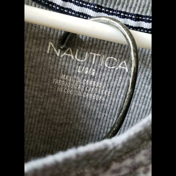 Nautica Women's 2 Piece Fleece Pajama Sleepwear Set Grey Large - Picture 8 of 8